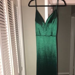 aria formal satin ruched dress